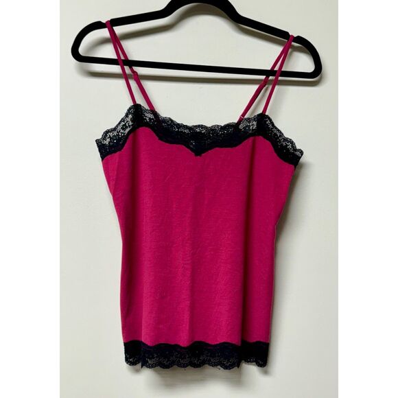 TART INTIMATES Fuchsia Cami PJ Set with Black Lace Trim, Sz S - Picture 2 of 11